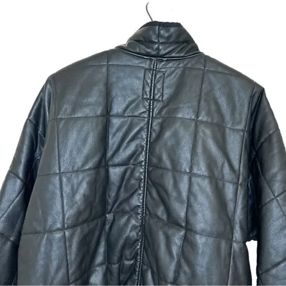 We The Free Faux Leather Quilted Bomber Jacket NWT - Picture 5 of 10